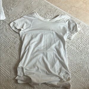 White Striped Short Sleeve Top